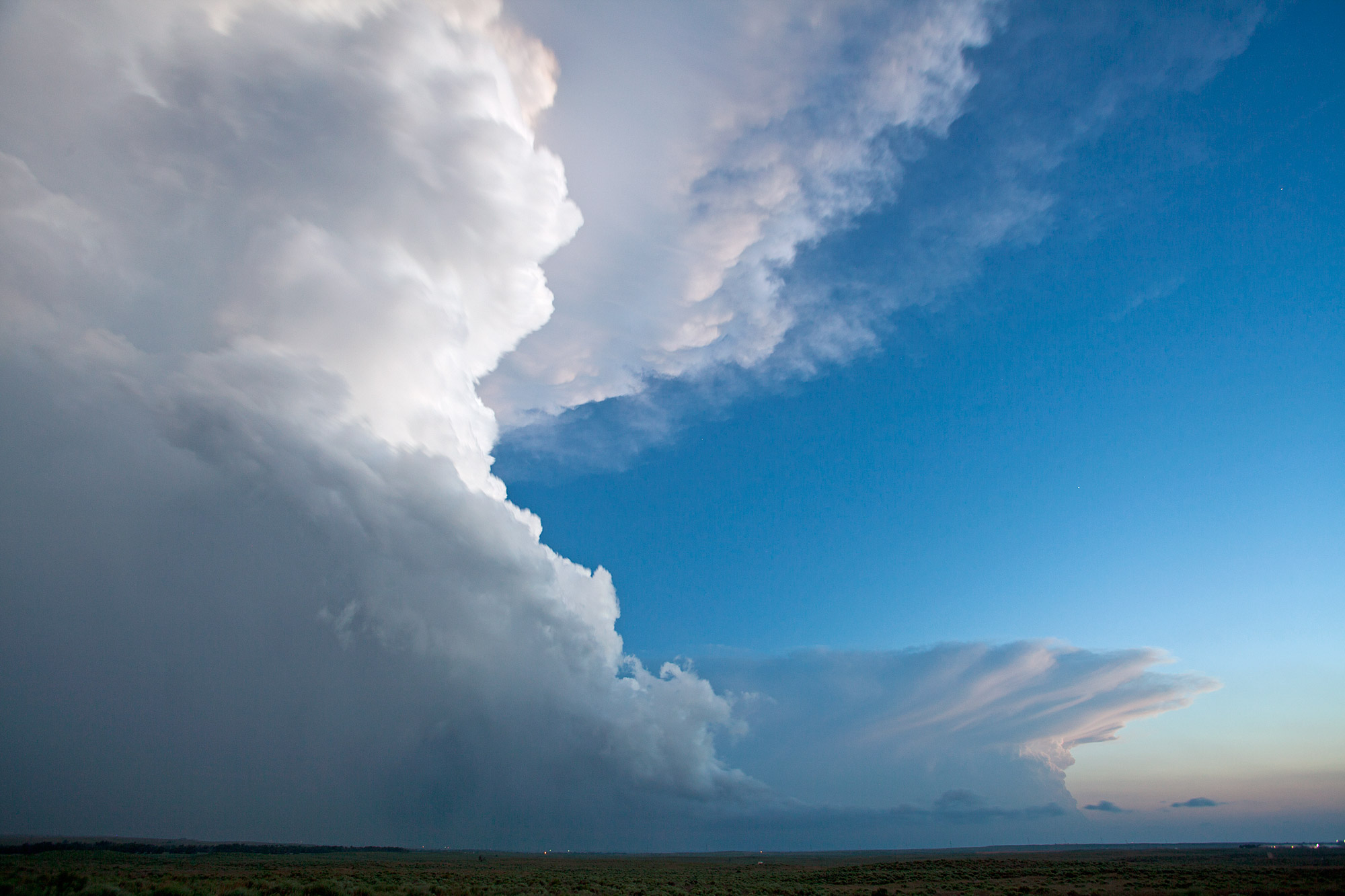 Storms at dusk in the Texas panhandle. 