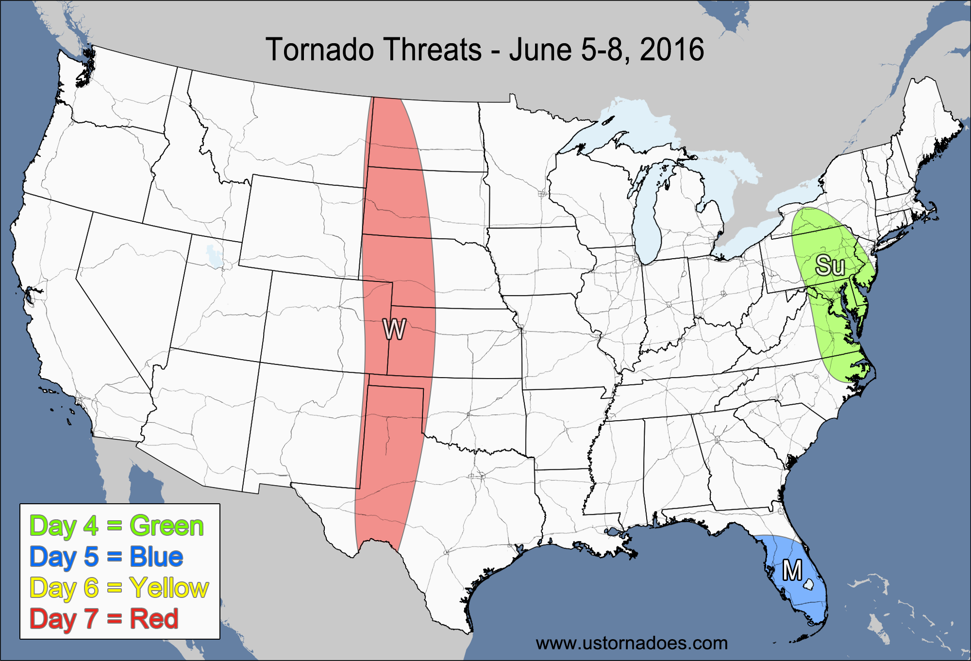 Tornado Threat Forecast: June 2-8, 2016