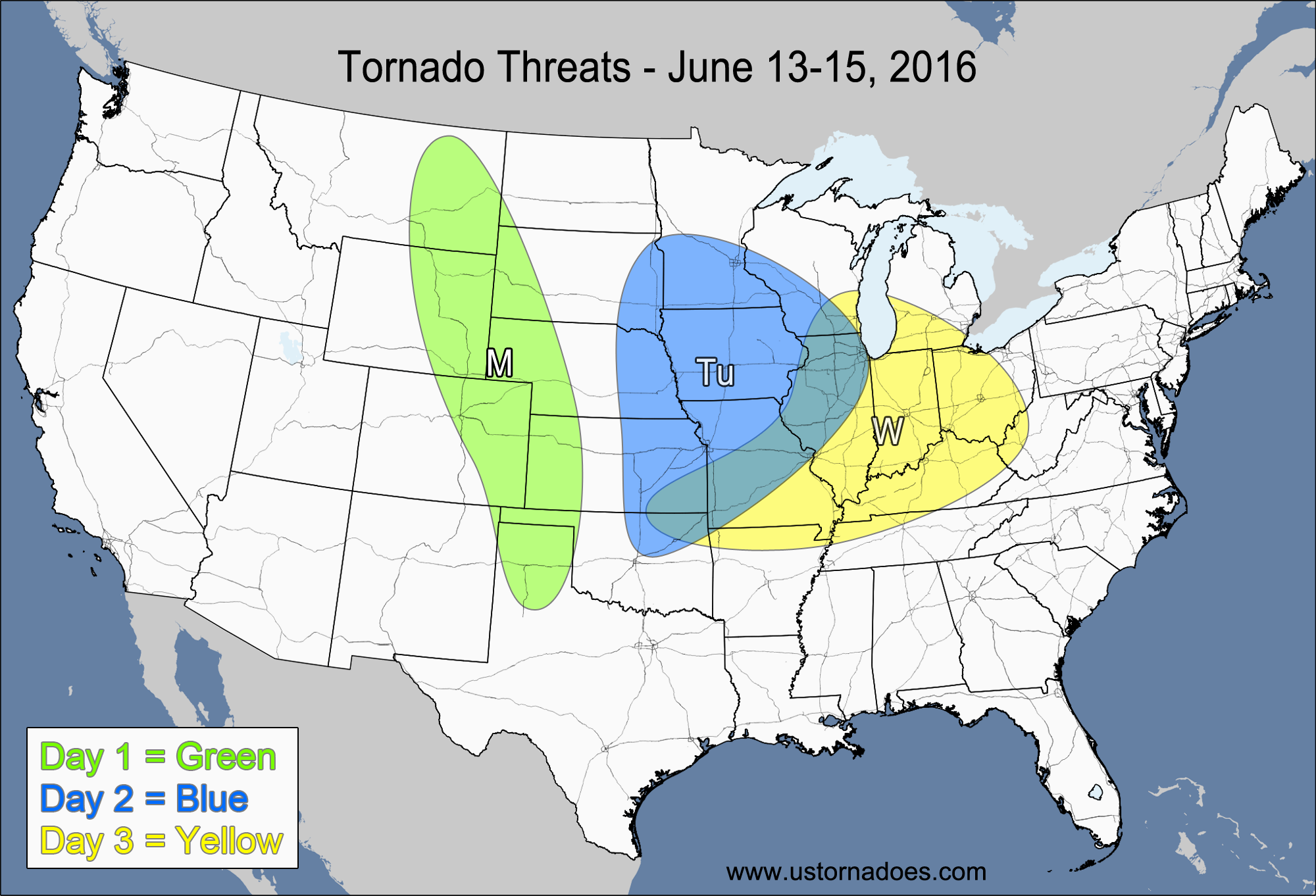 Tornado Threat Forecast: June 13-19, 2016