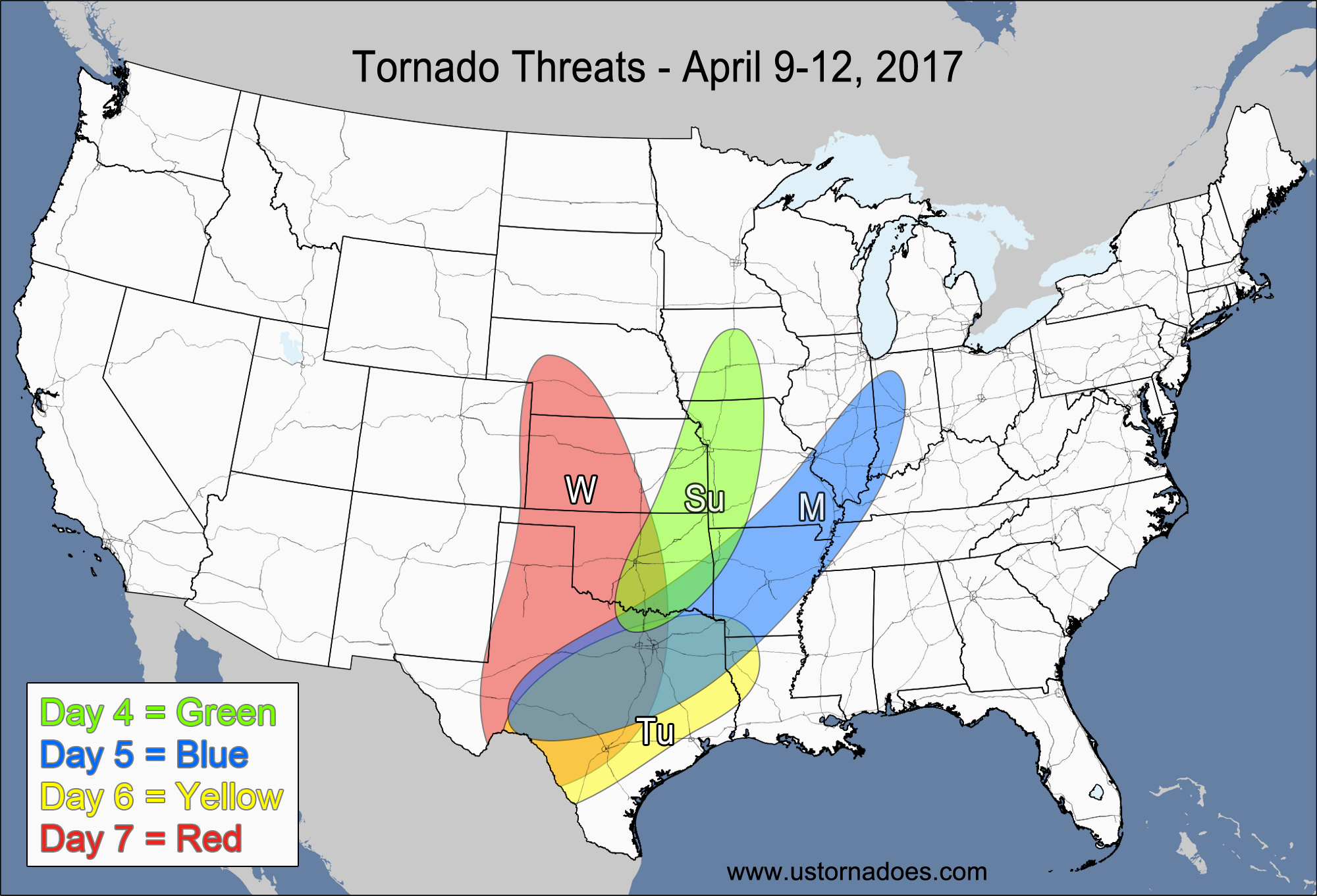 Tornado Threat Forecast: April 6-12, 2017