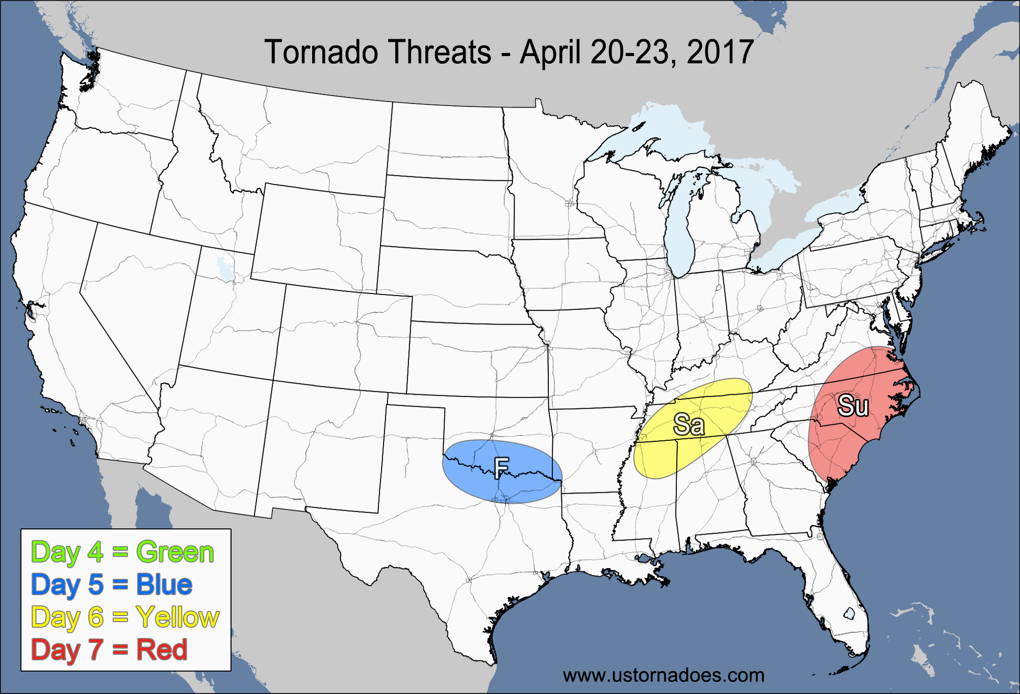 Tornado Threat Forecast: April 17-23, 2017