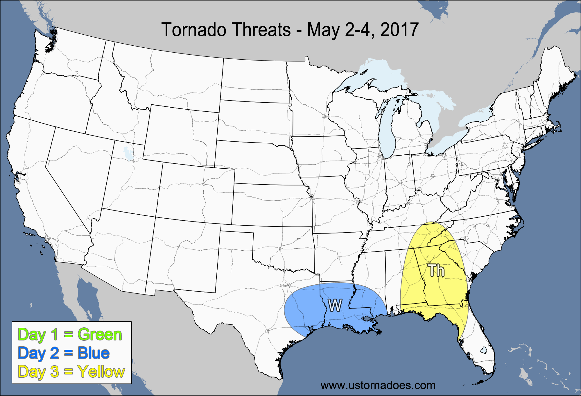 Tornado Threat Forecast: May 2-8, 2017
