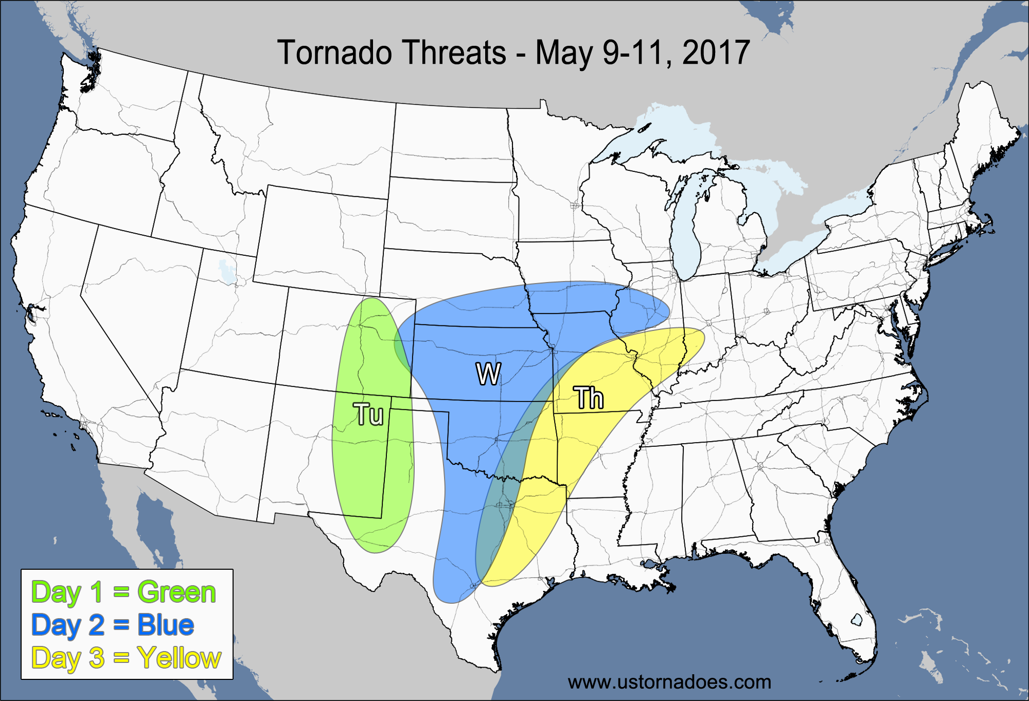 Tornado Threat Forecast: May 9-15, 2017