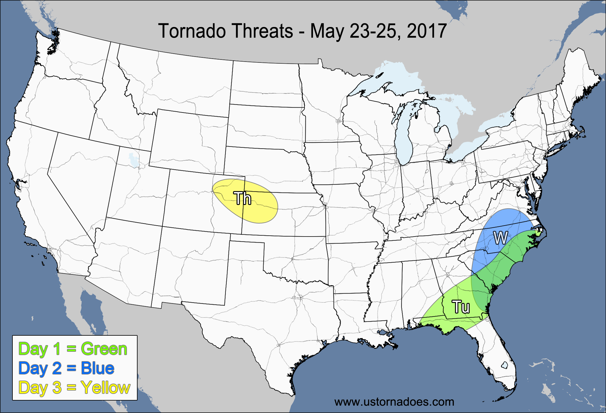 Tornado Threat Forecast: May 23-29, 2017