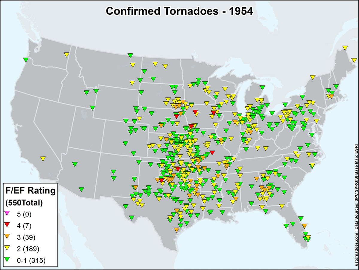 Карта 1954. Карта Торнадо. Карта Торнадо в США. Аллея Торнадо в США. Смерч Краснодарский край карта.
