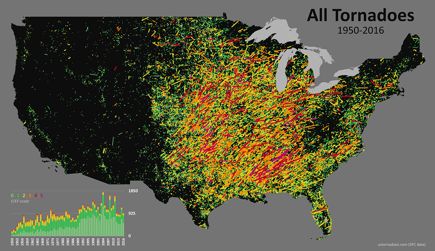 A Look At Tornadoes By Rating Maps