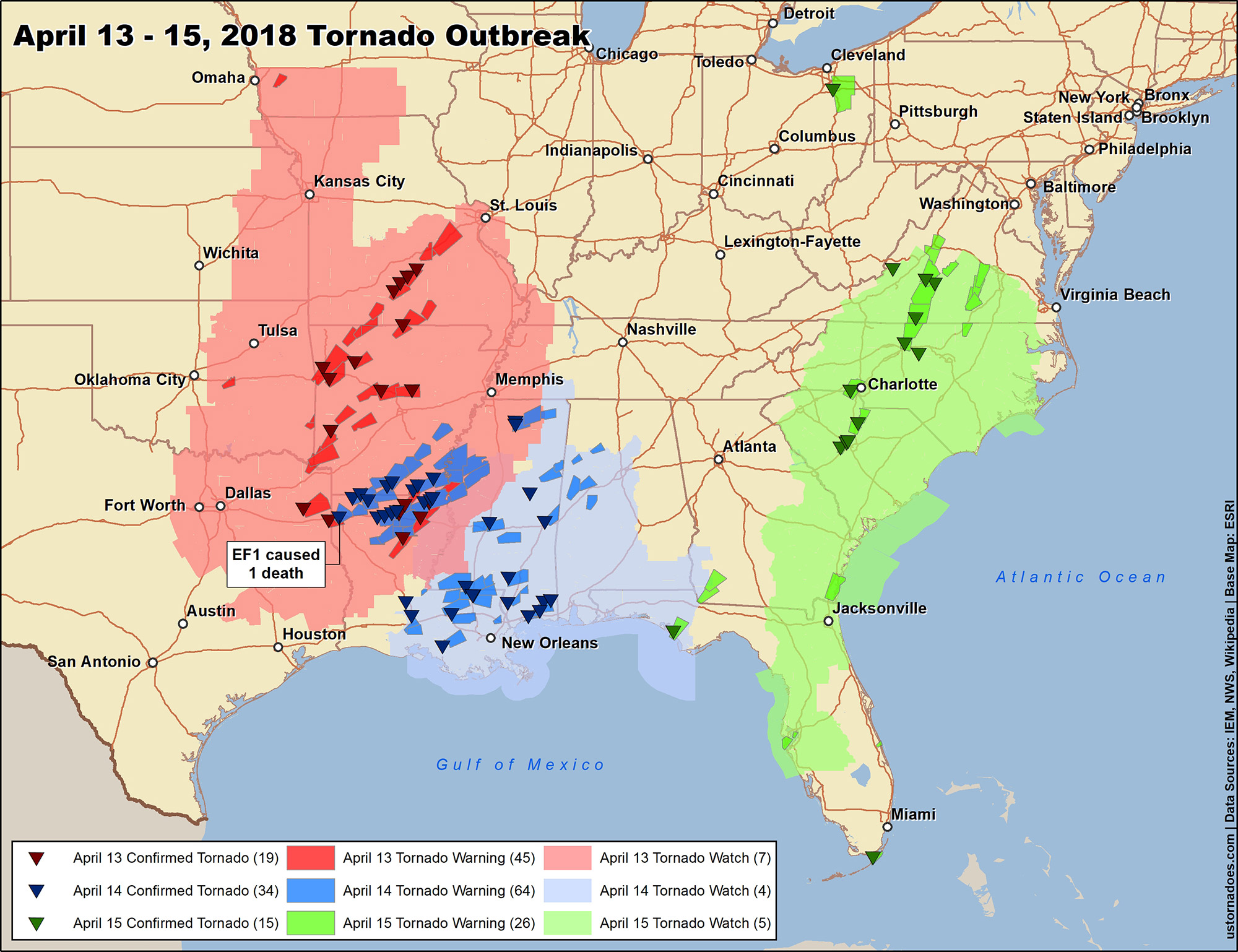 The biggest tornado events of 2018