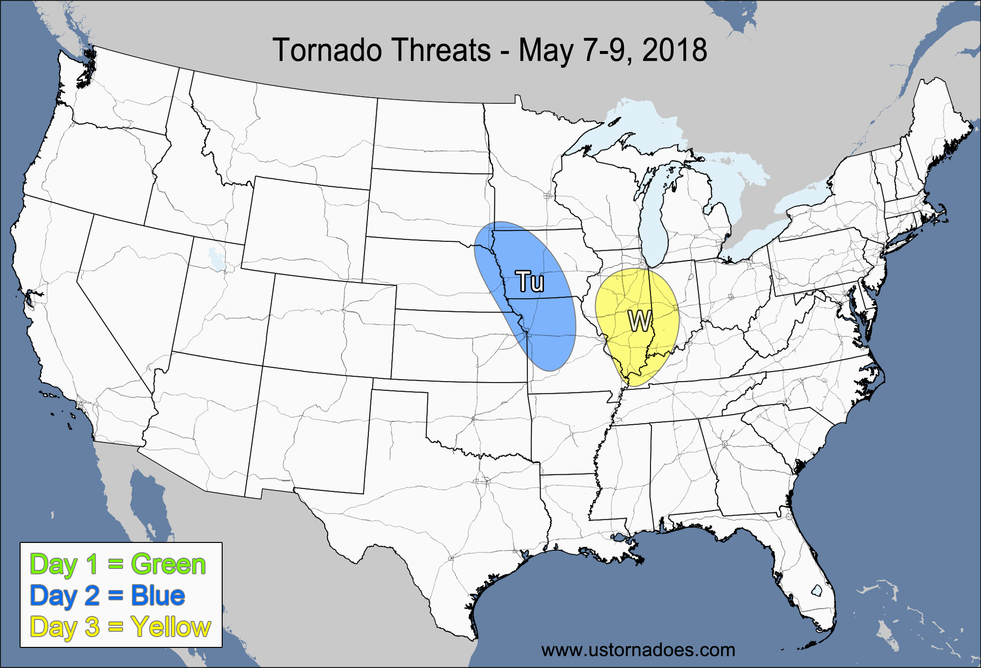 Tornado Threat Forecast: May 7-13, 2018