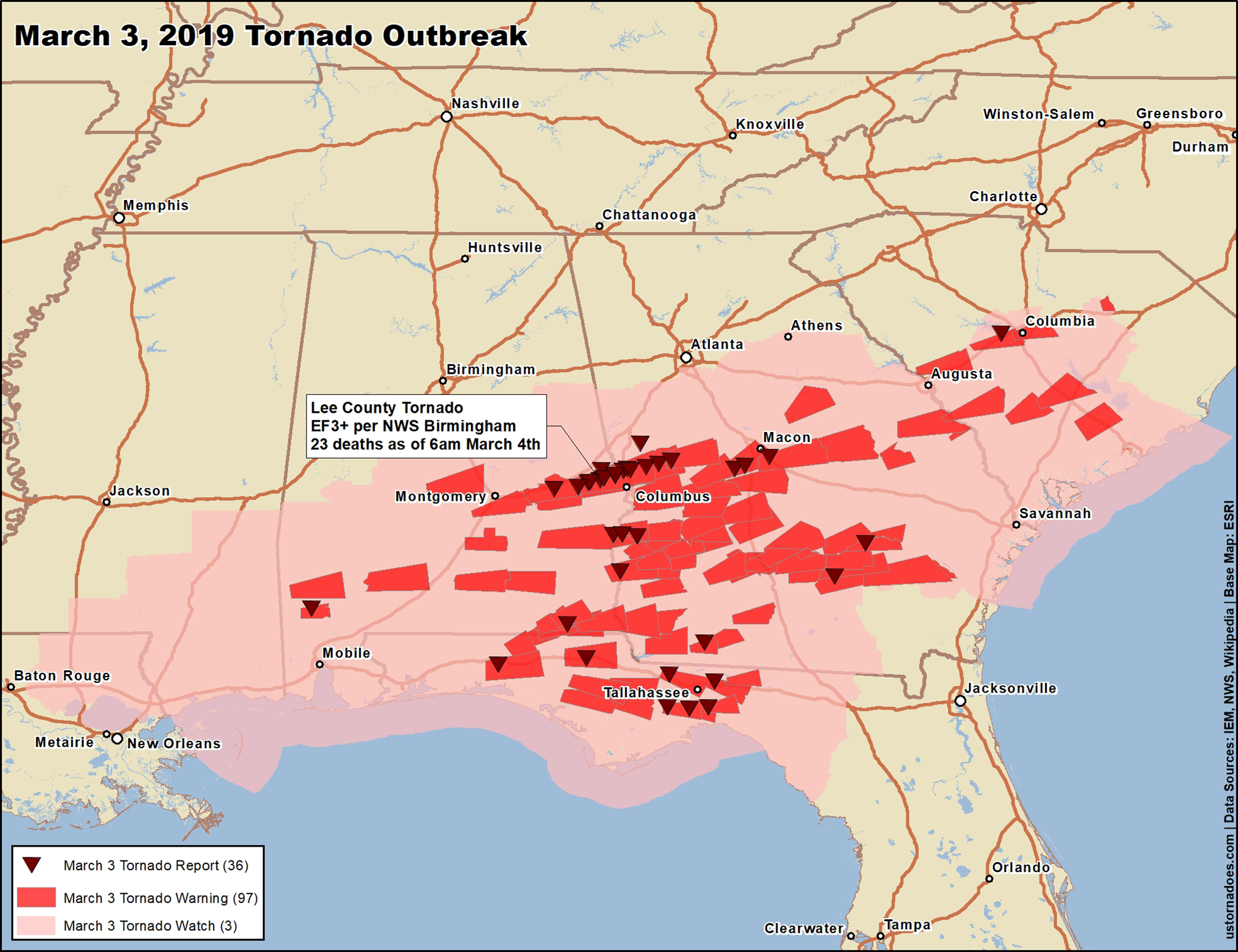 The biggest tornado events of 2019
