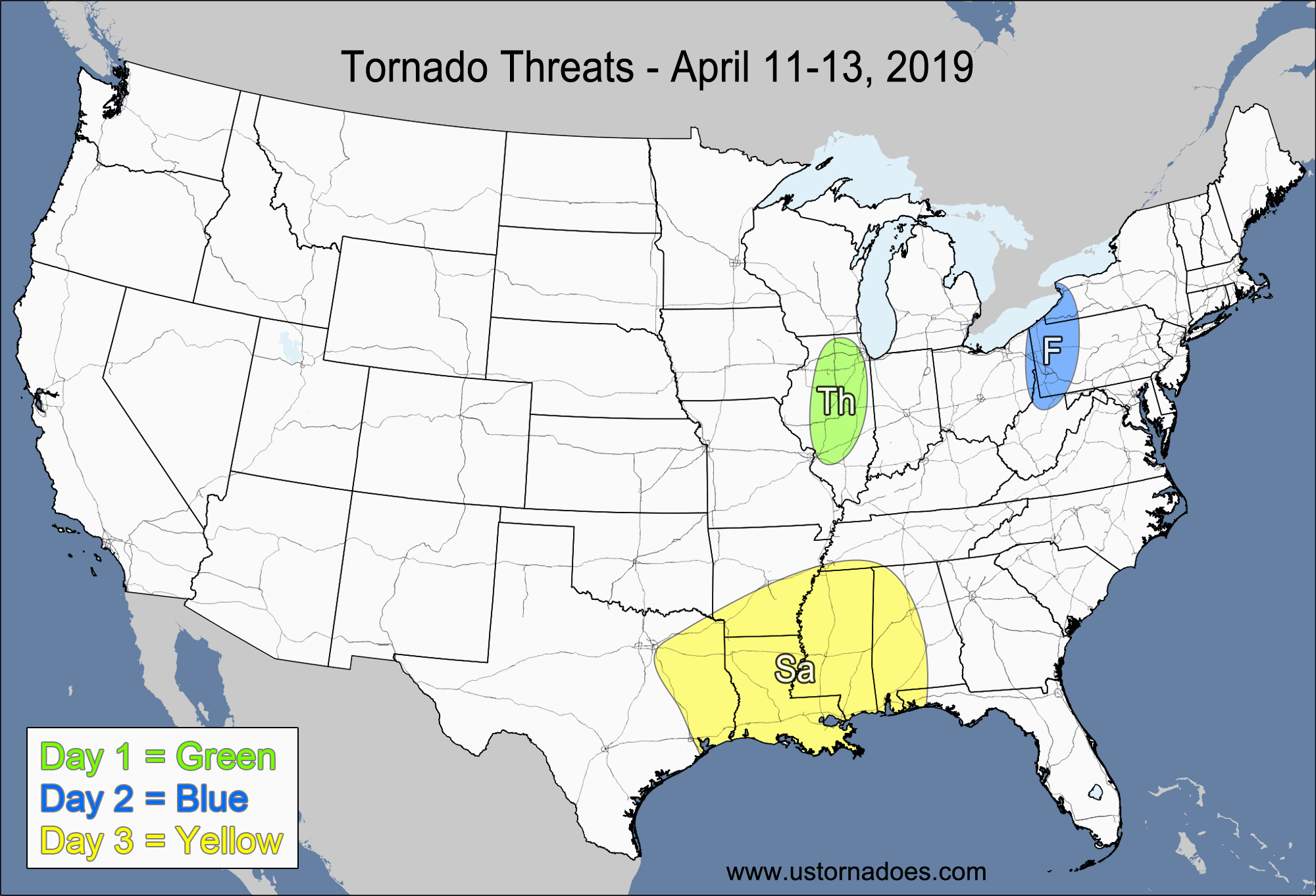 Tornado Threat Forecast: April 11-17, 2019