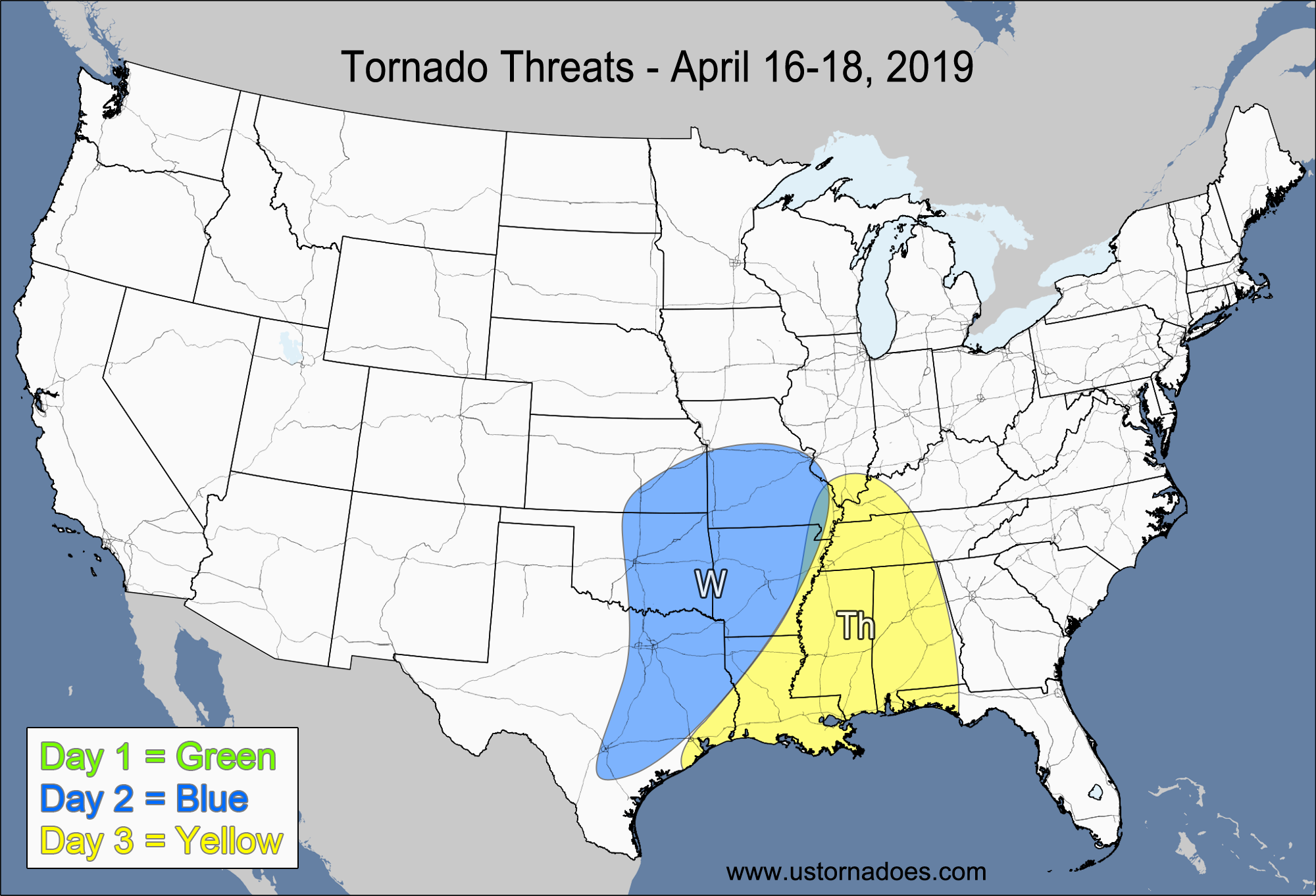 Tornado Threat Forecast: April 16-22, 2019