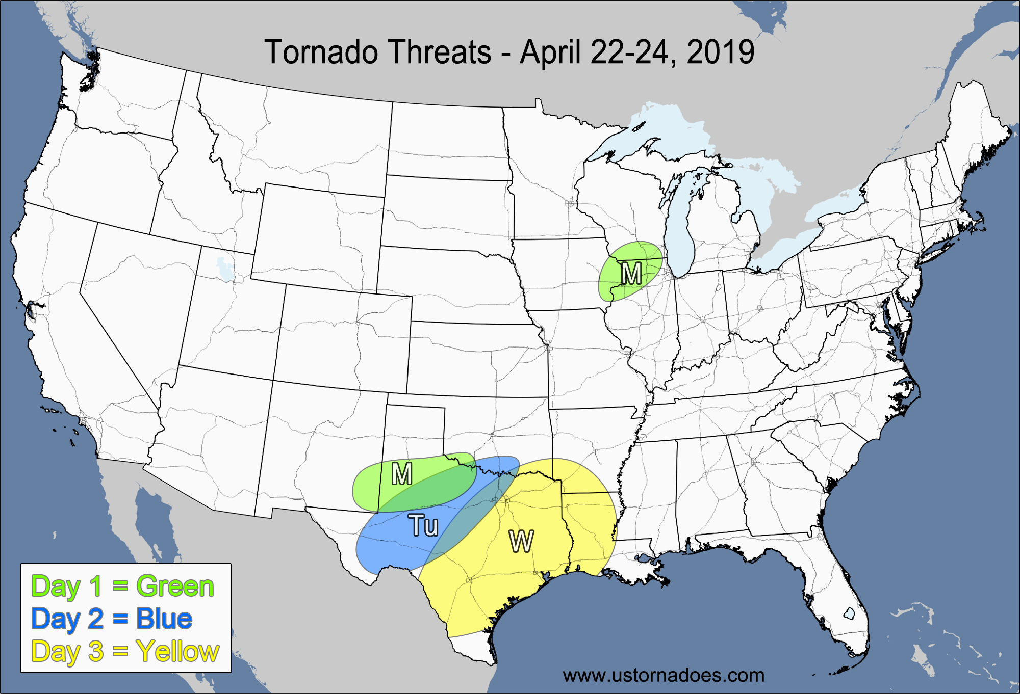Tornado Threat Forecast: April 22-28, 2019