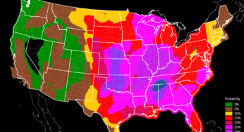 Maximum tornado probabilities by month and year