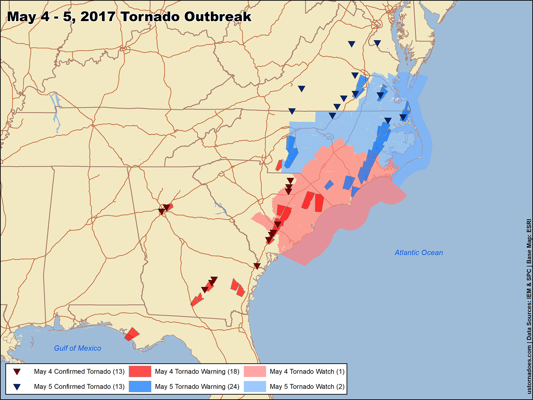 The largest tornado outbreaks of 2017 - U.S. Tornadoes1800 x 1351